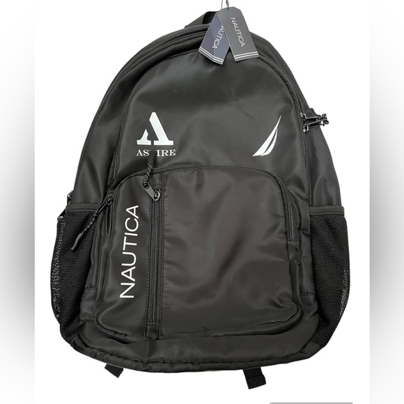 Nautica Aspire Multi Zipper Flat Black Backpack, NWT - Picture 1 of 16